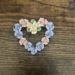 Vintage Pastel Roses Brooch